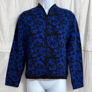 Jaeger Wool Cardigan Blue & Black